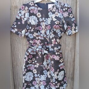 Gal Meets Glam Presley Dress, Floral Jacquard Brocade, Size 4